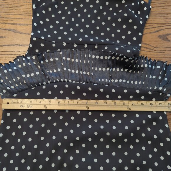 LuLu's Black‎ White Polka Dot Sleeveless Midi Dress Layered Ruffle high low sz S - Picture 16 of 16